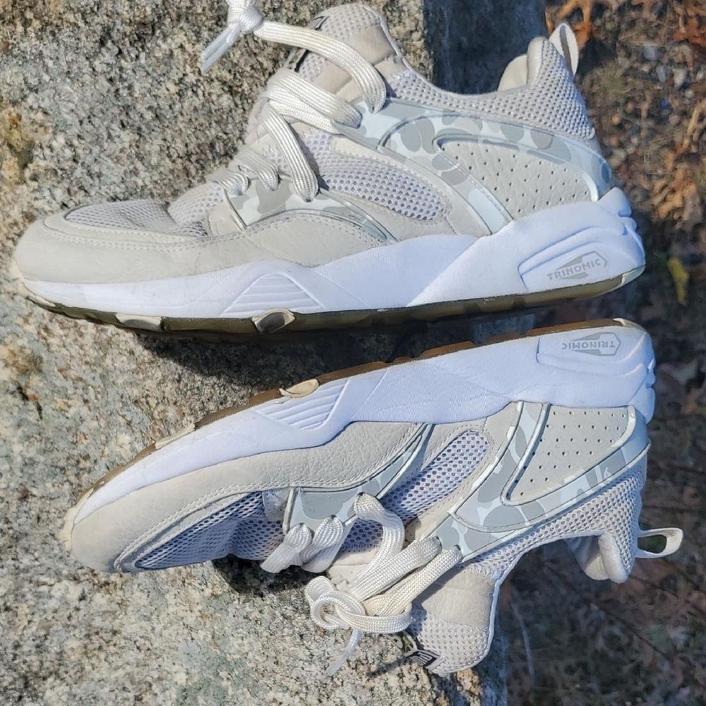Bape Puma Trinomic Blaze Of Glory Camo Gray White Sneakers Size 10 - Picture 8 of 15